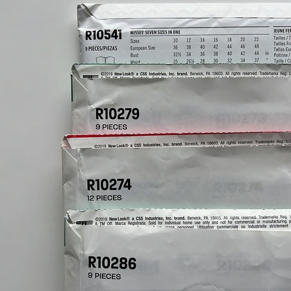 Lot of 4 Recent EASY SEWING PATTERNS New Look R10541 R10279 R10274 R 10286 - Picture 13 of 14